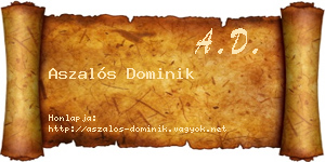 Aszalós Dominik névjegykártya