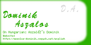 dominik aszalos business card