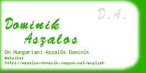 dominik aszalos business card